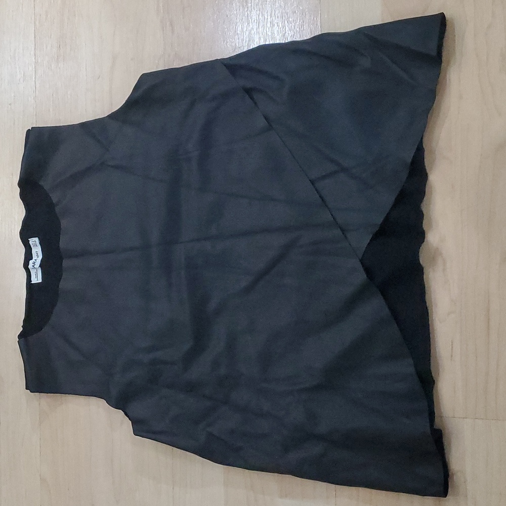 Zara Knit Black Pleather Shirt